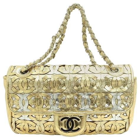 chanel bag silver and gold chain